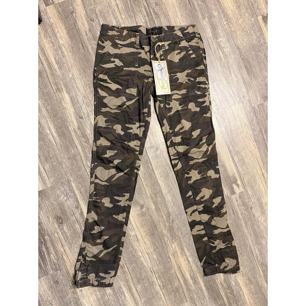 Spoon Jeans Camo Camoflauge Ankle Zip Five-Pocket Style Pants Jeans Sz 7 NWT